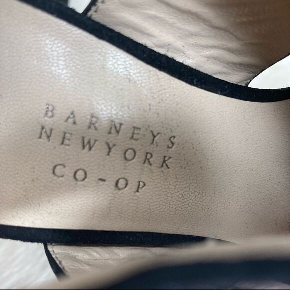 Barneys New York Co Op Black Snake Suede Peep Toe Heeled Platform Booties 35 - Picture 9 of 12